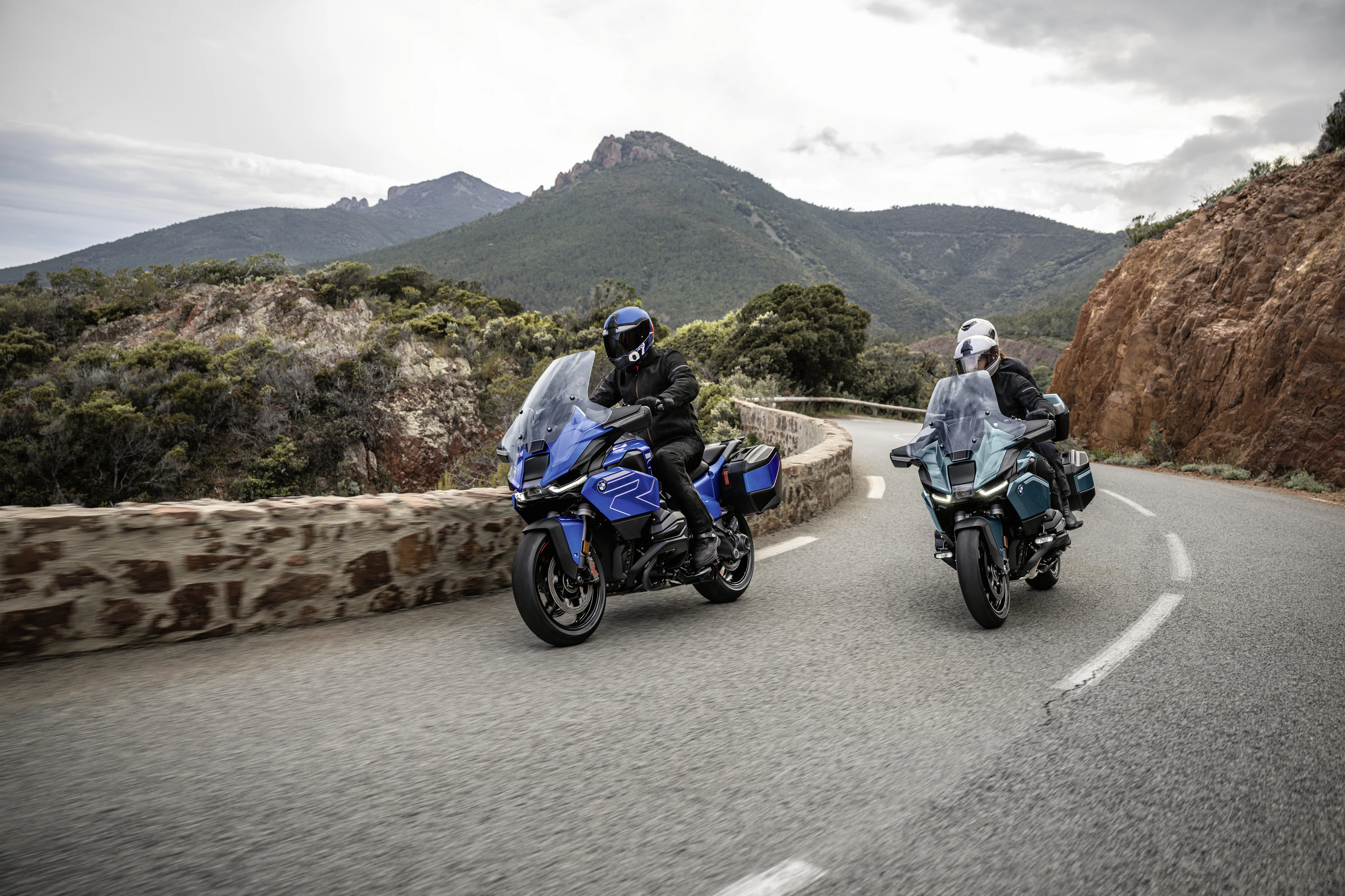 2026 BMW R 1300 RT touring motorcycle on a scenic mountain road